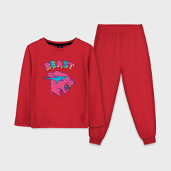 Детская пижама с лонгсливом хлопок Mr Beast logo art