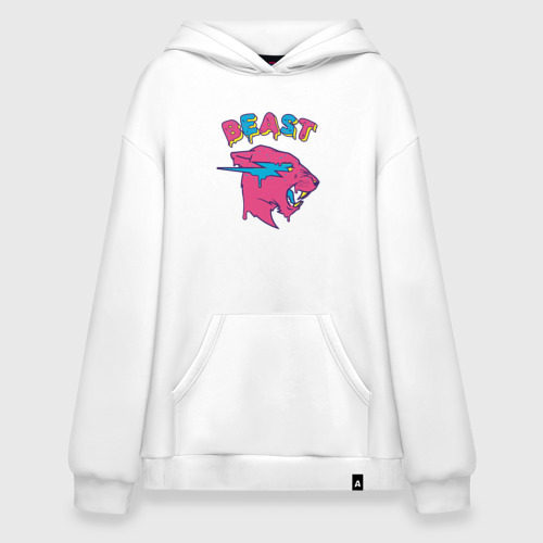 Худи SuperOversize хлопок Mr Beast logo art, цвет белый