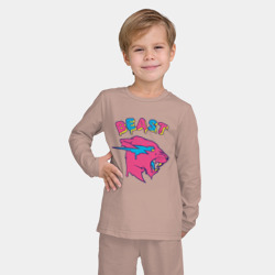 Детская пижама с лонгсливом хлопок Mr Beast logo art - фото 2