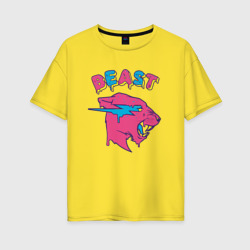 Женская футболка хлопок Oversize Mr Beast logo art