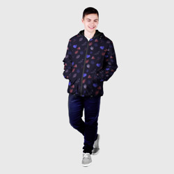 Мужская куртка 3D Паттерн с сердечками и цветами - фото 2