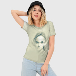 Женская футболка 3D Slim Девушка красотка - фото 2
