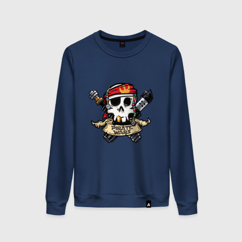 Женский свитшот хлопок Пиратские воины, цвет темно-синий