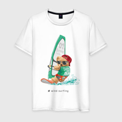 Мужская футболка хлопок Wind surfing bear