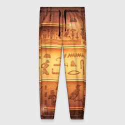 Женские брюки 3D Египетская стена с иероглифами и полосами