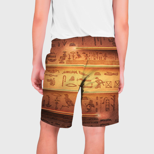 Мужские шорты 3D Египетская стена с иероглифами и полосами, цвет 3D печать - фото 2