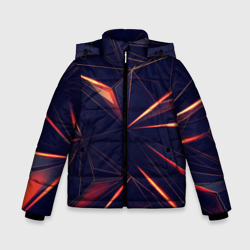 Зимняя куртка для мальчиков 3D Темная абстракция треугольники