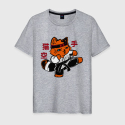 Мужская футболка хлопок Кот каратист art