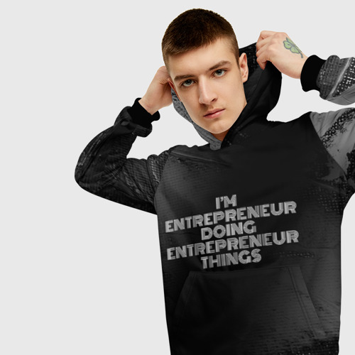 Мужская толстовка 3D с принтом I'm entrepreneur doing entrepreneur things: на темном, вид сбоку #3