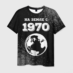 Мужская футболка 3D На Земле с 1970: краска на темном