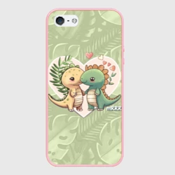 Чехол для iPhone 5/5S матовый Мистер Влюбленный динозавр