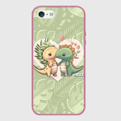 Чехол для iPhone 5/5S матовый Мистер Влюбленный динозавр
