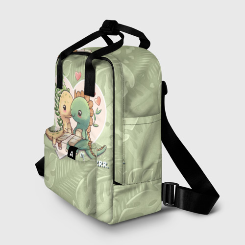Женский рюкзак 3D с принтом Мистер Влюбленный динозавр, фото на моделе #1