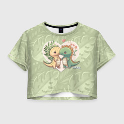Женская футболка Crop-top 3D Мистер Влюбленный динозавр