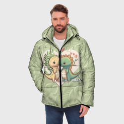 Мужская зимняя куртка 3D Мистер Влюбленный динозавр - фото 2