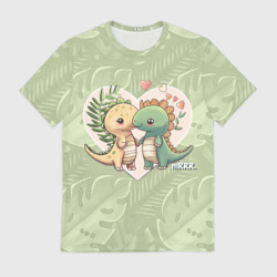 Мужская футболка 3D Мистер Влюбленный динозавр