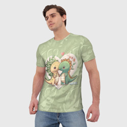 Мужская футболка 3D Мистер Влюбленный динозавр - фото 2