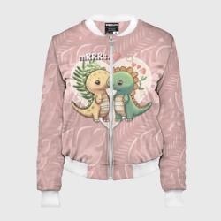 Женский бомбер 3D Миссис и Мистр Влюбленные динозавры