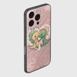 Чехол для iPhone 16 Pro силиконовый с защитой камеры Миссис и Мистр Влюбленные динозавры - фото 2
