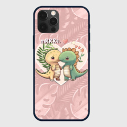 Чехол для iPhone 12 Pro Миссис и Мистр Влюбленные динозавры