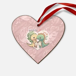Деревянная игрушка Сердце Миссис и Мистр Влюбленные динозавры