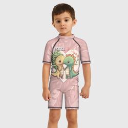 Детский купальный костюм 3D Миссис и Мистр Влюбленные динозавры - фото 2