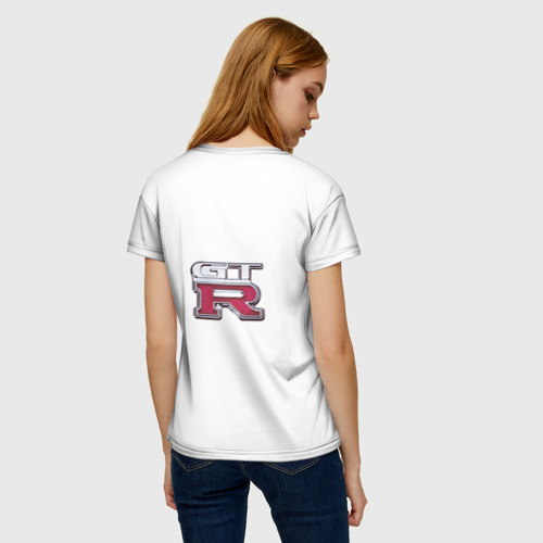 Женская футболка 3D с принтом Skyline Godzilla GT-R 33, вид сзади #2