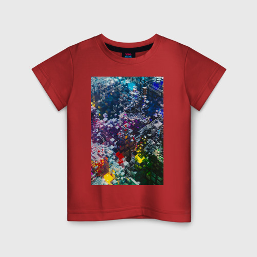 Детская футболка хлопок с принтом Пиксель мод, вид спереди #2