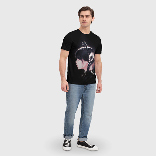 Мужская футболка 3D с принтом Wednesday - Wednesday Addams, вид сбоку #3