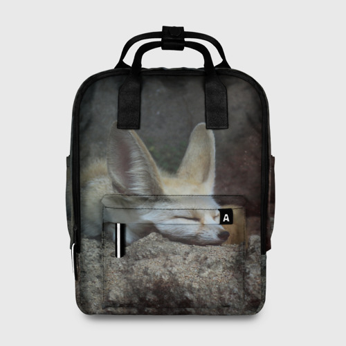 Женский рюкзак 3D с принтом Фенек, вид спереди #2