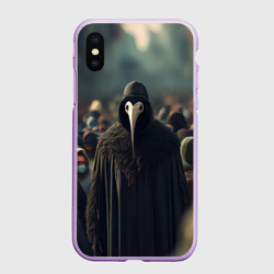 Чехол для iPhone XS Max матовый Чумной доктор в толпе