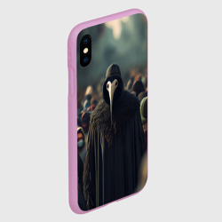 Чехол для iPhone XS Max матовый Чумной доктор в толпе - фото 2