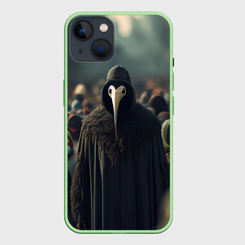 Чехол для iPhone 14 Чумной доктор в толпе
