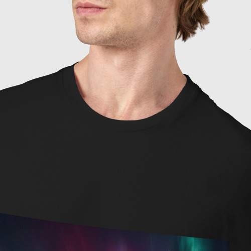 Мужская футболка хлопок с принтом Скоростное сияние, фото #4