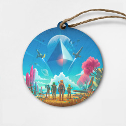 Деревянная игрушка круг No Mans Sky