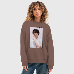 Женский свитшот oversize без начеса хлопок Ли Дон Ук - фото 2