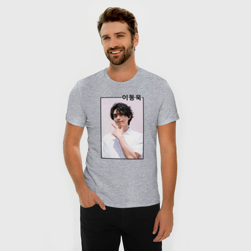 Мужская футболка хлопок Slim Ли Дон Ук, цвет меланж - фото 3