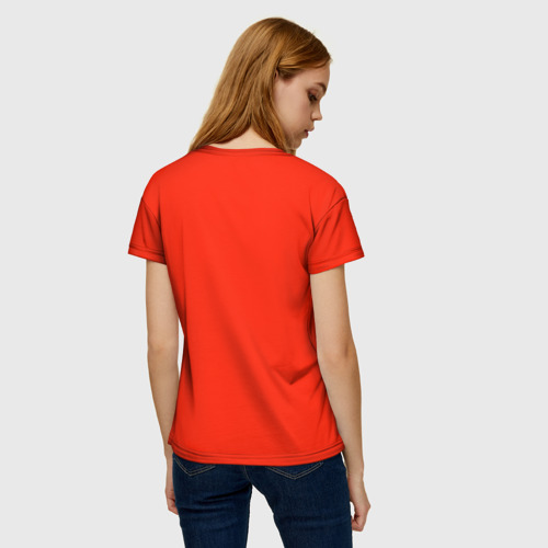 Женская футболка 3D Влюблённые кошки на красном фоне, цвет 3D печать - фото 4