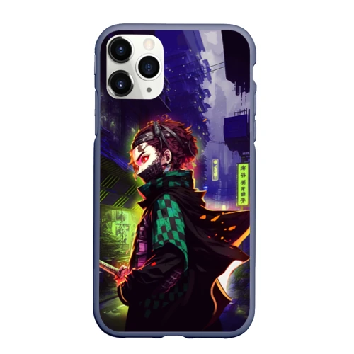 Чехол для iPhone 11 Pro Max матовый Клинок, рассекающий демонов - Киберпанк