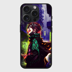 Чехол силиконовый для Apple iPhone 15 Pro Мax матовый Клинок, рассекающий демонов - Киберпанк