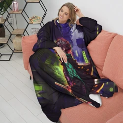 Плед с рукавами Клинок, рассекающий демонов - Киберпанк - фото 2