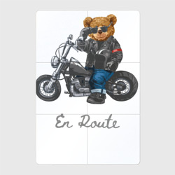 Магнитный плакат 2Х3 Крутой мотоциклист медведь