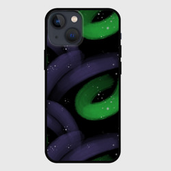 Чехол для iPhone 13 mini Яркие полосы на темном фоне