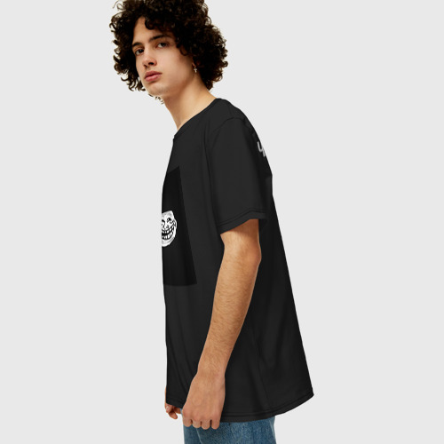 Мужская футболка хлопок Oversize с принтом Тролль Фейс, вид сбоку #3
