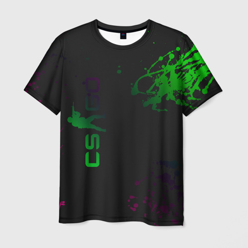 Мужская футболка 3D с принтом CS GO Splashes, вид спереди #2