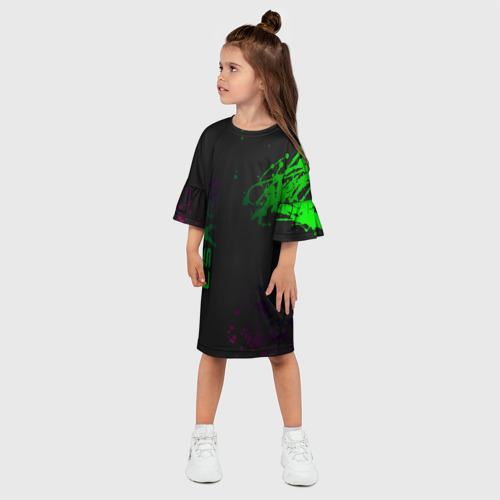 Детское платье 3D с принтом CS GO Splashes, фото на моделе #1