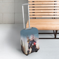 Чехол для чемодана 3D The Witcher girl art - фото 2