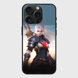 Чехол силиконовый для Apple iPhone 15 Pro Мax матовый The Witcher girl art