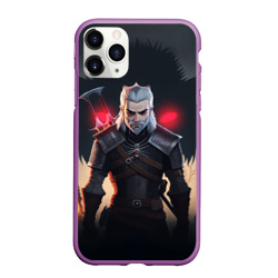 Чехол для iPhone 11 Pro Max матовый The Witcher and wolf