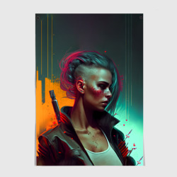 Постер Cyberpunk girl art